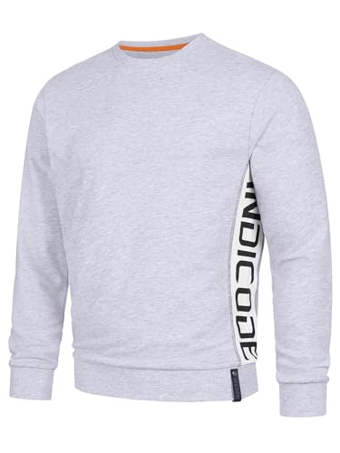 Indicode Herren INNilon Sweatshirt mit Rundhals| Herrensweatshirt Pulli Sweater Pullover Männer Lt Grey Mix XL von Indicode