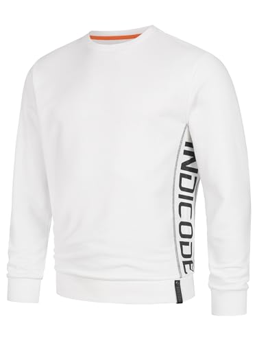 Indicode Herren INNilon Sweatshirt mit Rundhals| Herrensweatshirt Pulli Sweater Pullover Männer Offwhite XL von Indicode