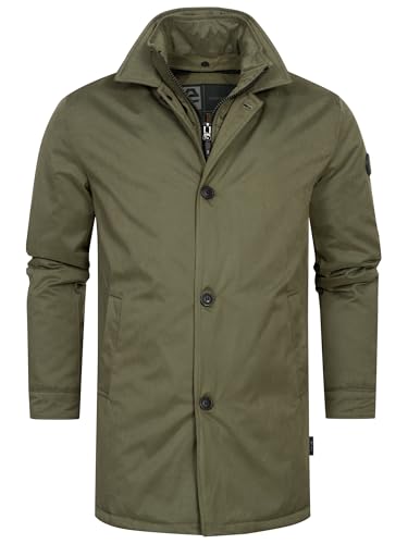 Indicode Herren INOklaho Kurzmantel mit Stehkragen und verdecktem Reißverschluss | Mantel Parka Männer Army, M von Indicode