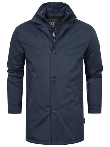 Indicode Herren INOklaho Kurzmantel mit Stehkragen und verdecktem Reißverschluss | Mantel Parka Männer Navy, L von Indicode