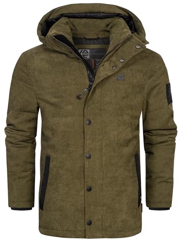 Indicode Herren INOlime Winterjacke mit Kapuze und verdecktem Reißverschluß | Herrenjacke Mantel Männer Army XXL Indicode Herren INOlime Winterjacke mit Kapuze und verdecktem Reißverschluß | Herrenjacke Mantel Männer Army XXL von Indicode