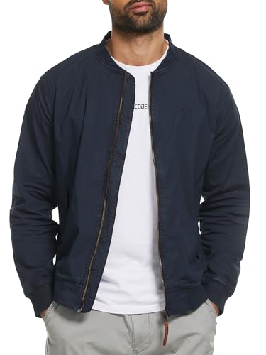 Indicode Herren INOrnel Bomber-Jacke mit Stehkragen & Reißverschluss | Übergangsjacke für Männer Navy XL von Indicode