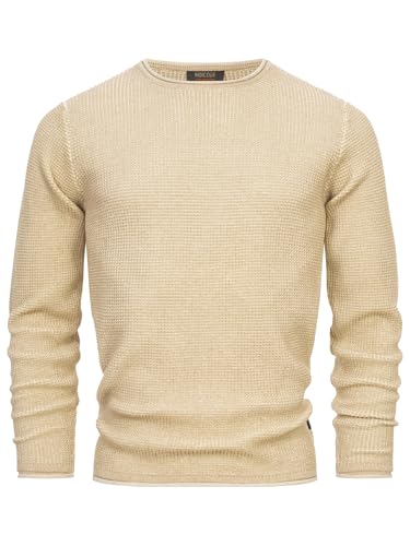 Indicode Herren INPetri Strickpullover aus Baumwollmischung | Feinstrick-Pullover für Männer Ecru Mix, XL von Indicode