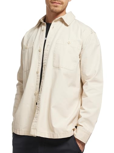 Indicode Herren INPilou Hemd einfarbig mit Zwei Brust-Taschen aus Baumwolle | Herrenhemd für Männer Fog, L von Indicode