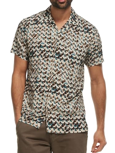 Indicode Herren INPodrick Retro-Hemd mit Muster | Herrenhemd Kurzarm für Männer Hydro L Indicode Herren INPodrick Retro-Hemd mit Muster | Herrenhemd Kurzarm für Männer Hydro L von Indicode