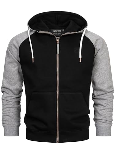 Indicode Herren INPulko Kapuzensweatjacke | Hoodie Kapuzenpullover Pulli für Männer Black, XXL von Indicode