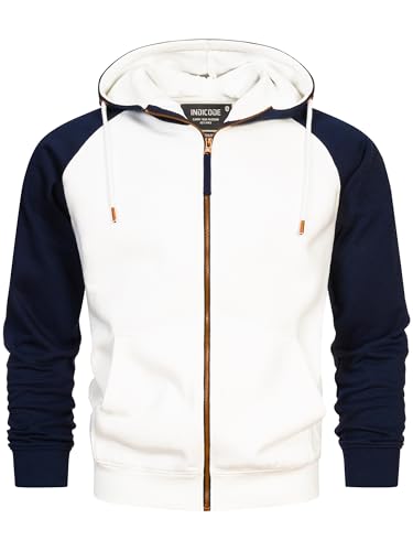 Indicode Herren INPulko Kapuzensweatjacke | Hoodie Kapuzenpullover Pulli für Männer Offwhite, M von Indicode