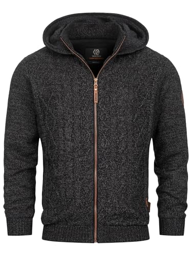 Indicode Herren INRandolph Strickjacke mit Kapuze und Reißverschluss | Cardigan Feinstrickjacke für Männer Black M Indicode Herren INRandolph Strickjacke mit Kapuze und Reißverschluss | Cardigan Feinstrickjacke für Männer Black M von Indicode