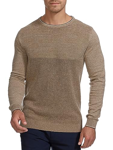 Indicode Herren INReign Feinstrickpullover mit Rundhals-Ausschnitt | Strickpullover aus Baumwolle Otter XL von Indicode