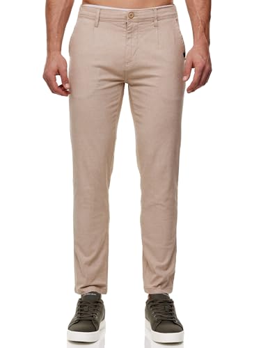 Indicode Herren INRemy Chinohose aus Baumwollmischung | Herrenhose Freizeithose für Männer Cornstalk, 32/34 von Indicode