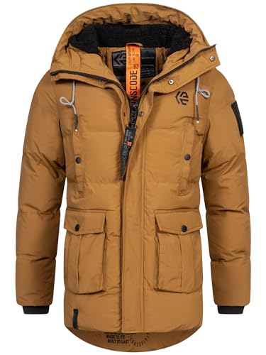 Indicode Herren INRene Winterparka mit Kapuze | Herrenparka Parka Winterjacke Mantel Männer Rubber XXL von Indicode