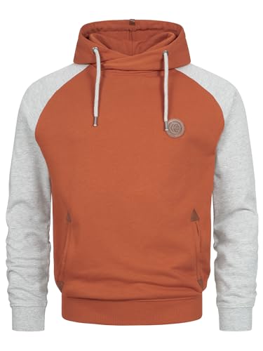 Indicode Herren INRowland Sweatshirt mit Kapuze | Hoodie Kapuzenpullover für Männer Baked Clay L von Indicode