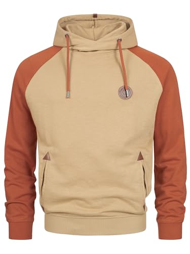 Indicode Herren INRowland Sweatshirt mit Kapuze | Hoodie Kapuzenpullover für Männer Cornstalk, L von Indicode