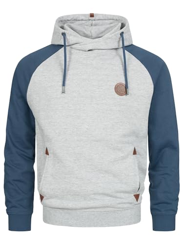 Indicode Herren INRowland Sweatshirt mit Kapuze | Hoodie Kapuzenpullover für Männer Lt Grey Mix, XXL von Indicode