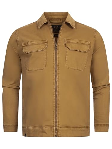 Indicode Herren INRusso Langarm-Hemd mit zwei Brust-Taschen und Reißverschluss | Herrenjacke Männer Otter XXL von Indicode