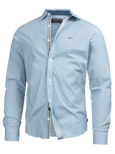 Indicode Herren INSamwell Hemd Gemustert aus 98% Baumwolle | Herrenhemd für Männer Hydro XXL von Indicode