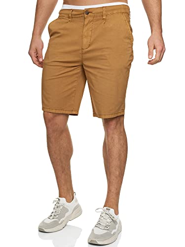 Indicode Herren INSan Chino Shorts mit 4 Taschen aus 98% Baumwolle | Bermuda Sommershorts für Männer Camel, XXL von Indicode
