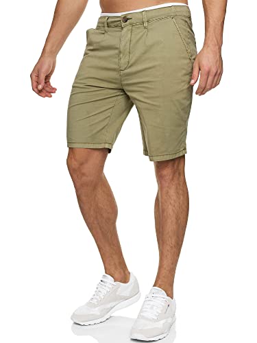 Indicode Herren INSan Chino Shorts mit 4 Taschen | Bermuda Herren Chino Shorts f. Männer Covert Green XL von Indicode