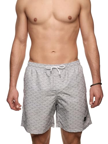 Indicode Herren INSantonio Badehose mit superweicher Innenhose | Badeshorts für Männer Offwhite, L von Indicode