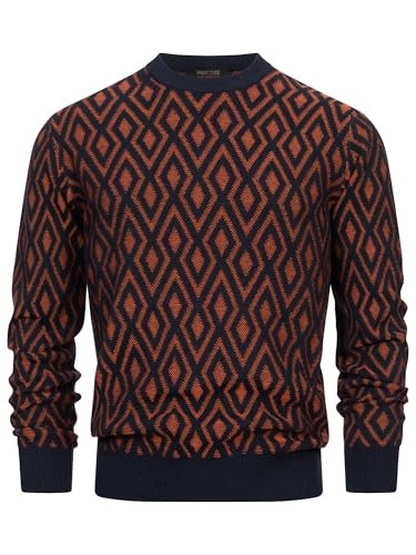 Indicode Herren INScott Pullover Gemustert mit Rundhals-Ausschnitt | Herrenpullover Strickpullover für Männer Cinnamon XXL Indicode Herren INScott Pullover Gemustert mit Rundhals-Ausschnitt | Herrenpullover Strickpullover für Männer Cinnamon XXL von Indicode