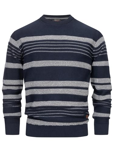 Indicode Herren INScott Pullover Gemustert mit Rundhals-Ausschnitt | Herrenpullover Strickpullover für Männer Dark Navy XXL Indicode Herren INScott Pullover Gemustert mit Rundhals-Ausschnitt | Herrenpullover Strickpullover für Männer Dark Navy XXL von Indicode