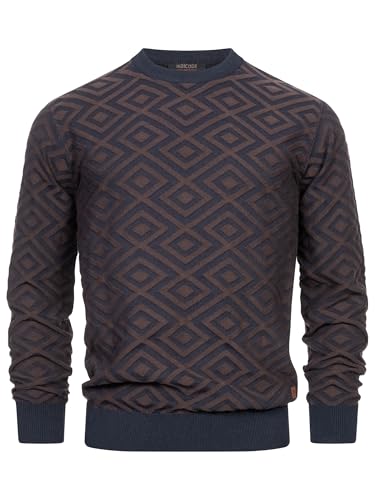 Indicode Herren INScott Pullover Gemustert mit Rundhals-Ausschnitt | Herrenpullover Strickpullover für Männer Dk Brown XXL Indicode Herren INScott Pullover Gemustert mit Rundhals-Ausschnitt | Herrenpullover Strickpullover für Männer Dk Brown XXL von Indicode