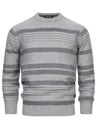 Indicode Herren INScott Pullover Gemustert mit Rundhals-Ausschnitt | Herrenpullover Strickpullover für Männer Lt Grey Mix XXL Indicode Herren INScott Pullover Gemustert mit Rundhals-Ausschnitt | Herrenpullover Strickpullover für Männer Lt Grey Mix XXL von Indicode