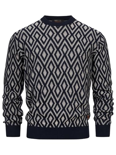 Indicode Herren INScott Pullover Gemustert mit Rundhals-Ausschnitt | Herrenpullover Strickpullover für Männer Navy Mix XXL Indicode Herren INScott Pullover Gemustert mit Rundhals-Ausschnitt | Herrenpullover Strickpullover für Männer Navy Mix XXL von Indicode