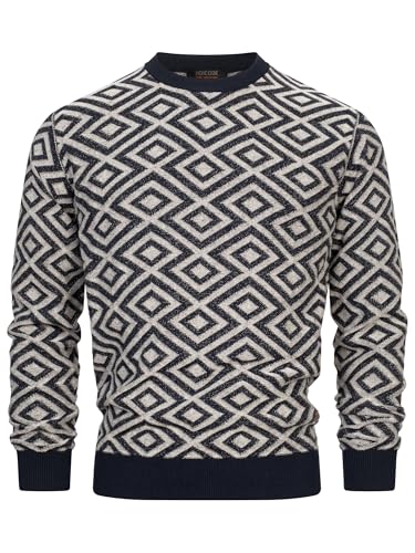 Indicode Herren INScott Pullover Gemustert mit Rundhals-Ausschnitt | Herrenpullover Strickpullover für Männer Offwhite XXL Indicode Herren INScott Pullover Gemustert mit Rundhals-Ausschnitt | Herrenpullover Strickpullover für Männer Offwhite XXL von Indicode
