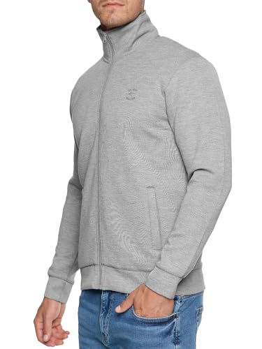 Indicode Herren INSharpis Sweatjacke mit Stehkragen | Herrenjacke Sweater Männer Lt Grey Mix L von Indicode