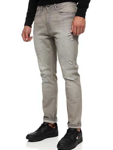 Indicode Herren INSmalinos Jeanshose aus Baumwolle mit 5 Taschen | Herrenhose Herrenjeans Denim Männer Lt Grey, 31/32 von Indicode