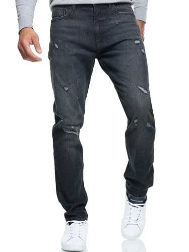 Indicode Herren INSmalinos Jeanshose aus Baumwolle mit 5 Taschen | Herrenhose Herrenjeans Denim Männer Vintage Black 33/32 von Indicode