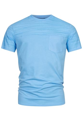 Indicode Herren INSprings T-Shirt mit Rundhalsausschnitt und Brusttasche | Herrenshirt Sommershirt Alaska Blue, L von Indicode