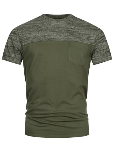 Indicode Herren INSprings T-Shirt mit Rundhalsausschnitt und Brusttasche | Herrenshirt Sommershirt Army XXL Indicode Herren INSprings T-Shirt mit Rundhalsausschnitt und Brusttasche | Herrenshirt Sommershirt Army XXL von Indicode