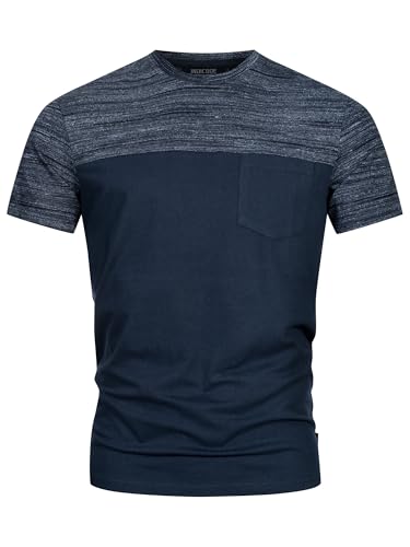 Indicode Herren INSprings T-Shirt mit Rundhalsausschnitt und Brusttasche | Herrenshirt Sommershirt Navy, XXL von Indicode