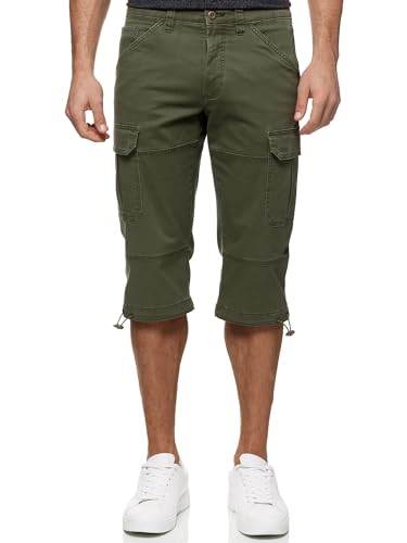 Indicode Herren INStevie 3/4 Cargo-Shorts mit 6 Taschen | Herrenshorts aus Baumwolle Army L von Indicode