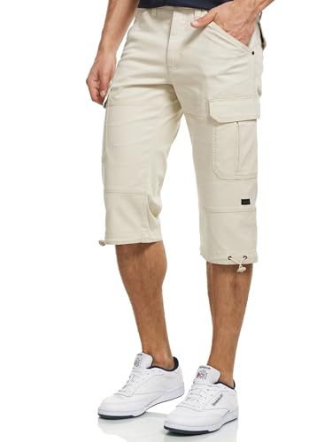 Indicode Herren INStevie 3/4 Cargo-Shorts mit 6 Taschen | Herrenshorts aus Baumwolle Fog, M von Indicode
