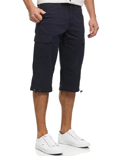 Indicode Herren INStevie 3/4 Cargo-Shorts mit 6 Taschen | Herrenshorts aus Baumwolle Navy, M von Indicode
