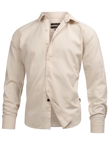 Indicode Herren INSville Sommer-Hemd aus Baumwoll-Leinen Mischung | Herrenhemd für Männer Fog XXL Indicode Herren INSville Sommer-Hemd aus Baumwoll-Leinen Mischung | Herrenhemd für Männer Fog XXL von Indicode