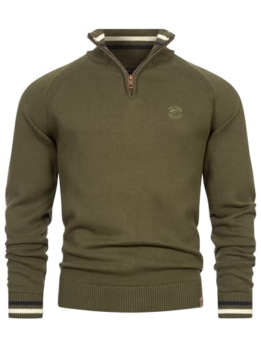Indicode Herren INSwift Strickpullover mit Stehkragen und Reißverschluss | Herrenpullover Pulli für Männer Army S von Indicode