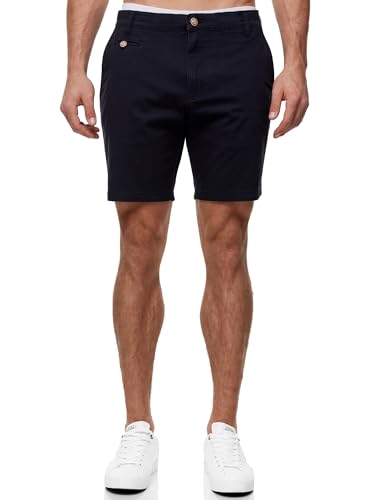 Indicode Herren INSylvester Chino Shorts mit 4 Taschen aus 98% Baumwolle | Bermuda Sommershorts für Männer Navy, L von Indicode