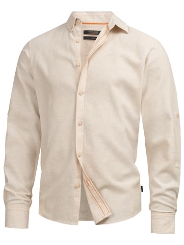 Indicode Herren INTheon Hemd einfarbig mit Button-Down-Kragen | Herrenhemd Männerhemd Fog XXL von Indicode