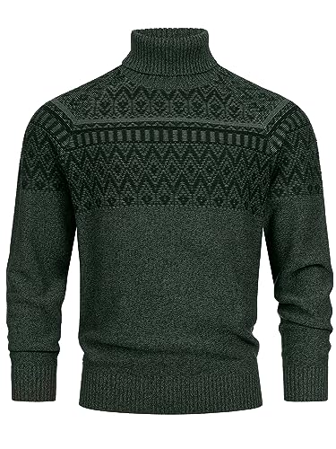 Indicode Herren INThomus Pullover mit Rollkragen aus Baumwolle | Strickpullover Army L von Indicode