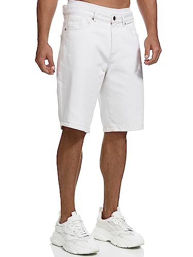 Indicode Herren INTian Jeans Shorts mit 4 Taschen | Herrenshorts Used Look für Männer White Heaven XL von Indicode