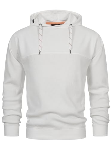 Indicode Herren INTommaso Sweatshirt mit Kapuze aus Waffelstrick-Jersey | Hoodie Kapuzenpullover für Männer Offwhite L Indicode Herren INTommaso Sweatshirt mit Kapuze aus Waffelstrick-Jersey | Hoodie Kapuzenpullover für Männer Offwhite L von Indicode