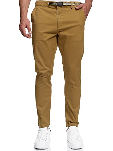 Indicode Herren INTory Stoffhose mit 4 Taschen | Stretch Hose Herrenhose für Männer Amber XL von Indicode