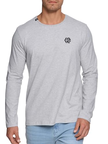 Indicode Herren INTrense Langarmshirt aus Baumwolle | Herrenshirt Langarm Longsleeve Shirt Männer Grey Mix, XXL von Indicode