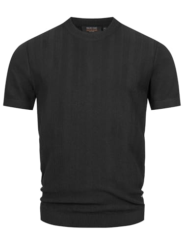 Indicode Herren INVarson T-Shirt mit vertikalem Strickmuster | Herrenshirt Sommershirt Männer Black M Indicode Herren INVarson T-Shirt mit vertikalem Strickmuster | Herrenshirt Sommershirt Männer Black M von Indicode