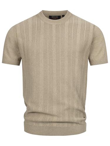 Indicode Herren INVarson T-Shirt mit vertikalem Strickmuster | Herrenshirt Sommershirt Männer Cornstalk XL Indicode Herren INVarson T-Shirt mit vertikalem Strickmuster | Herrenshirt Sommershirt Männer Cornstalk XL von Indicode