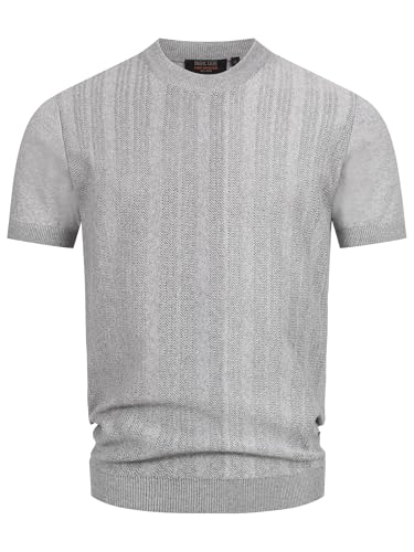 Indicode Herren INVarson T-Shirt mit vertikalem Strickmuster | Herrenshirt Sommershirt Männer Lt Grey Mix XL Indicode Herren INVarson T-Shirt mit vertikalem Strickmuster | Herrenshirt Sommershirt Männer Lt Grey Mix XL von Indicode